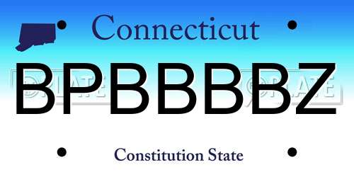BPBBBBZ Connecticut License Plate