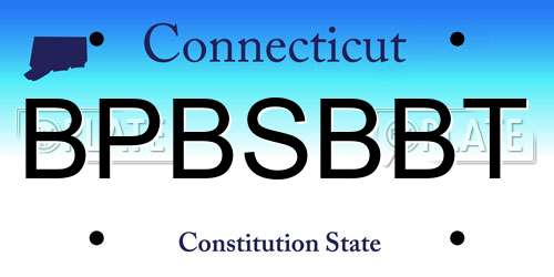 BPBSBBT Connecticut License Plate