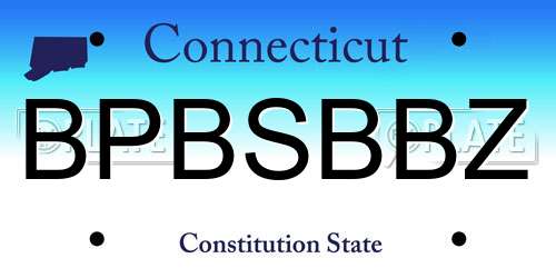 BPBSBBZ Connecticut License Plate