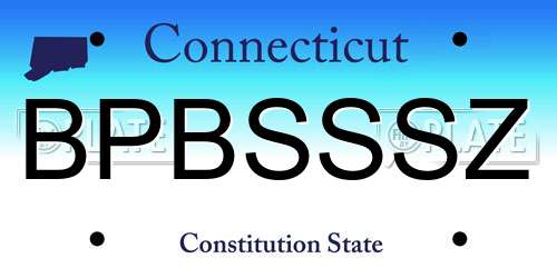 BPBSSSZ Connecticut License Plate