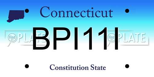 BPI11I Connecticut License Plate