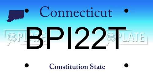 BPI22T Connecticut License Plate
