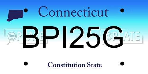 BPI25G Connecticut License Plate