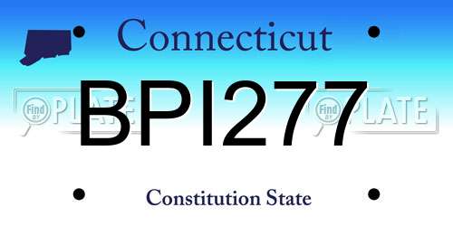 BPI277 Connecticut License Plate