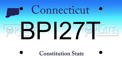 BPI27T Connecticut License Plate