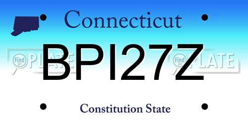 BPI27Z Connecticut License Plate