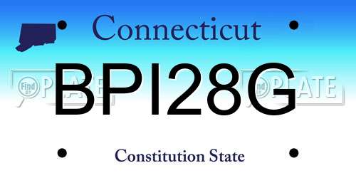 BPI28G Connecticut License Plate