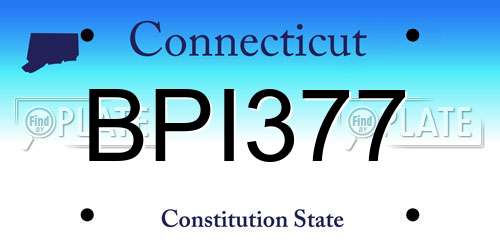 BPI377 Connecticut License Plate