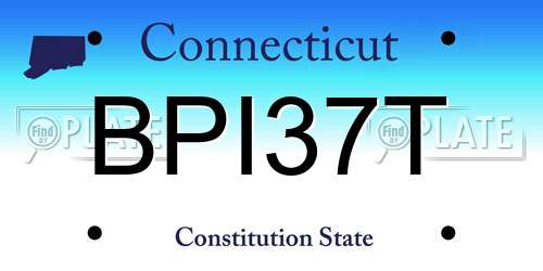 BPI37T Connecticut License Plate