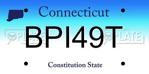 BPI49T Connecticut License Plate