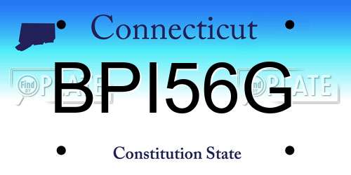 BPI56G Connecticut License Plate