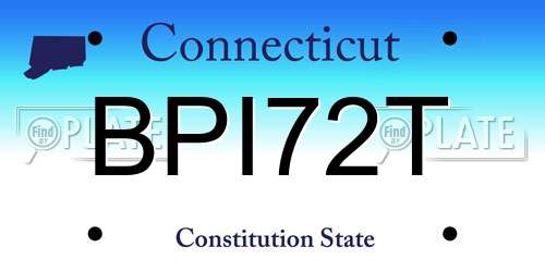 BPI72T Connecticut License Plate