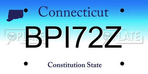 BPI72Z Connecticut License Plate