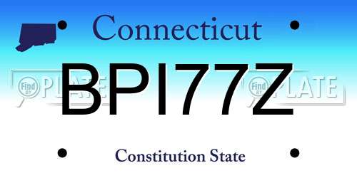 BPI77Z Connecticut License Plate