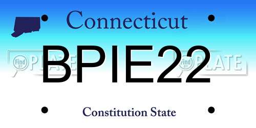 BPIE22 Connecticut License Plate