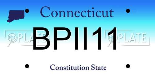 BPII11 Connecticut License Plate