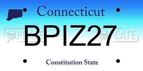 BPIZ27 Connecticut License Plate