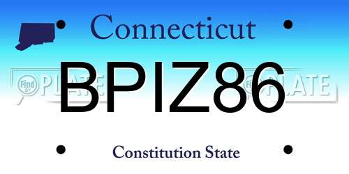 BPIZ86 Connecticut License Plate