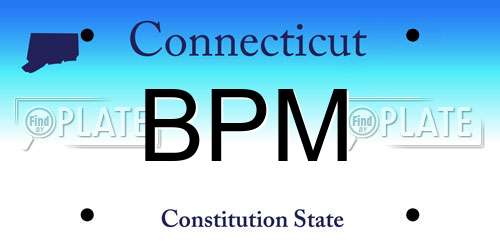 BPM Connecticut License Plate