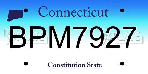 BPM7927 Connecticut License Plate