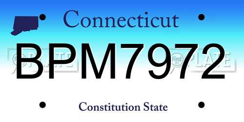 BPM7972 Connecticut License Plate
