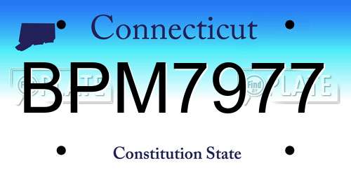 BPM7977 Connecticut License Plate