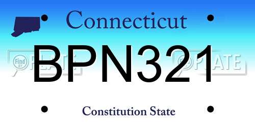 BPN321 Connecticut License Plate
