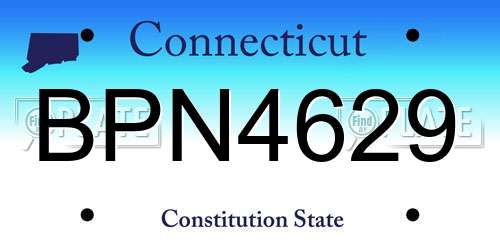 BPN4629 Connecticut License Plate