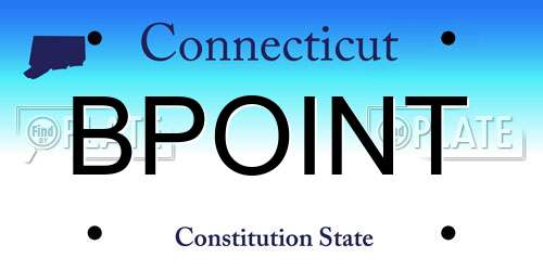 BPOINT Connecticut License Plate