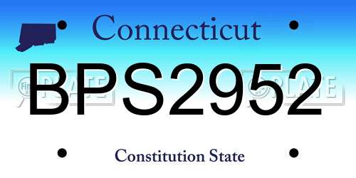 BPS2952 Connecticut License Plate