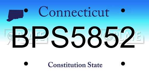 BPS5852 Connecticut License Plate