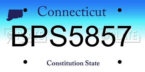 BPS5857 Connecticut License Plate