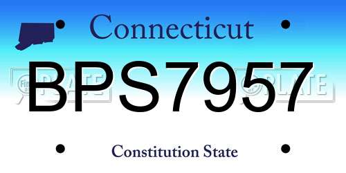 BPS7957 Connecticut License Plate