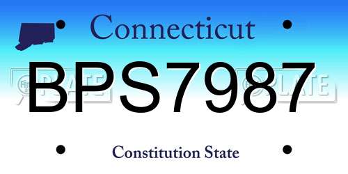 BPS7987 Connecticut License Plate