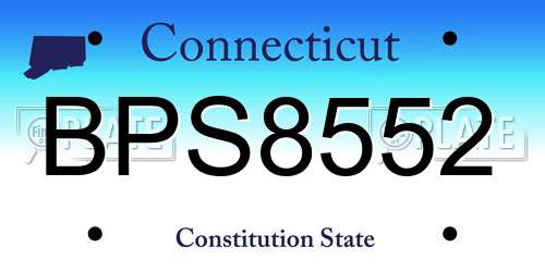 BPS8552 Connecticut License Plate