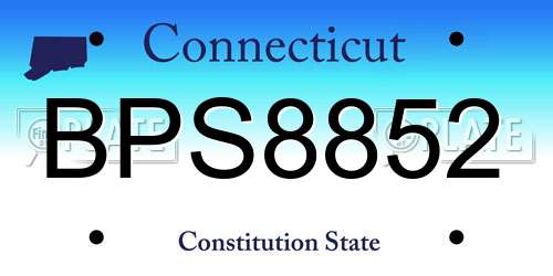 BPS8852 Connecticut License Plate