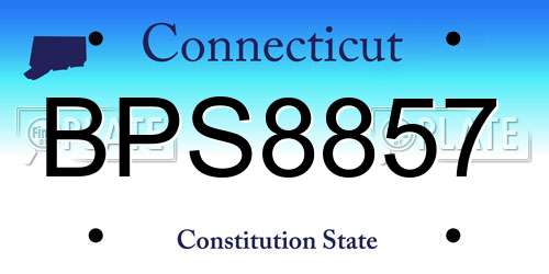 BPS8857 Connecticut License Plate