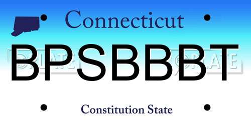 BPSBBBT Connecticut License Plate
