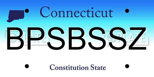 BPSBSSZ Connecticut License Plate