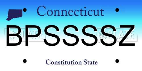 BPSSSSZ Connecticut License Plate