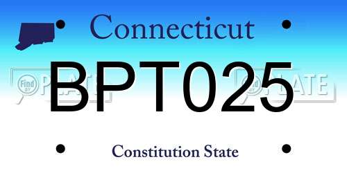BPT025 Connecticut License Plate
