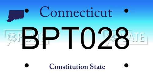 BPT028 Connecticut License Plate