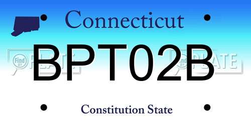 BPT02B Connecticut License Plate