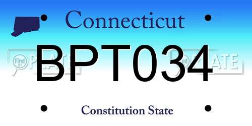 BPT034 Connecticut License Plate