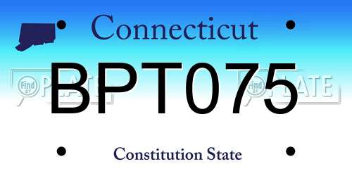 BPT075 Connecticut License Plate