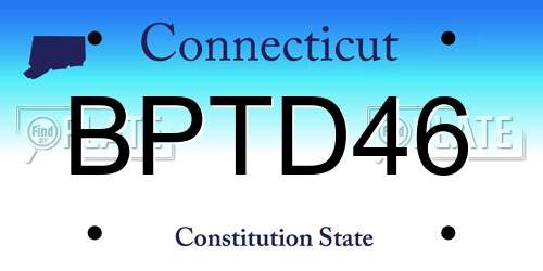 BPTD46 Connecticut License Plate