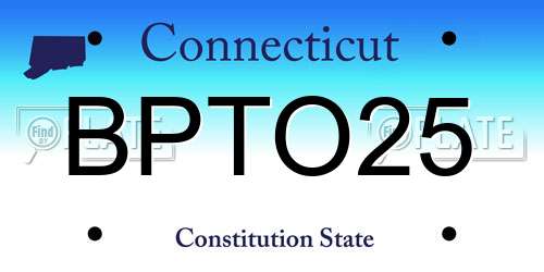 BPTO25 Connecticut License Plate