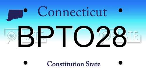 BPTO28 Connecticut License Plate