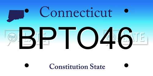 BPTO46 Connecticut License Plate