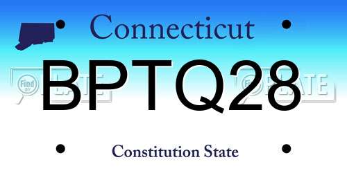 BPTQ28 Connecticut License Plate